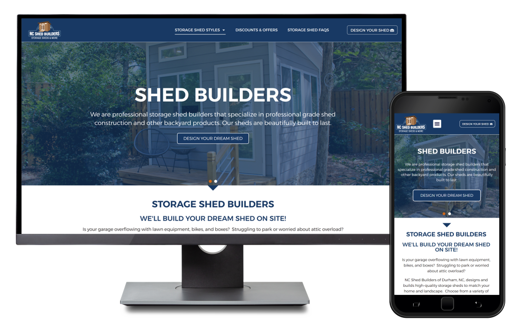 NC Shed Builders Website Design by BizCom Global